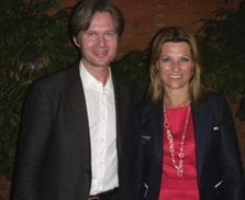 Prinsesse Märtha Louise og Kjetil Haaland under en mottakelse i London i regi av den norske ambassade.