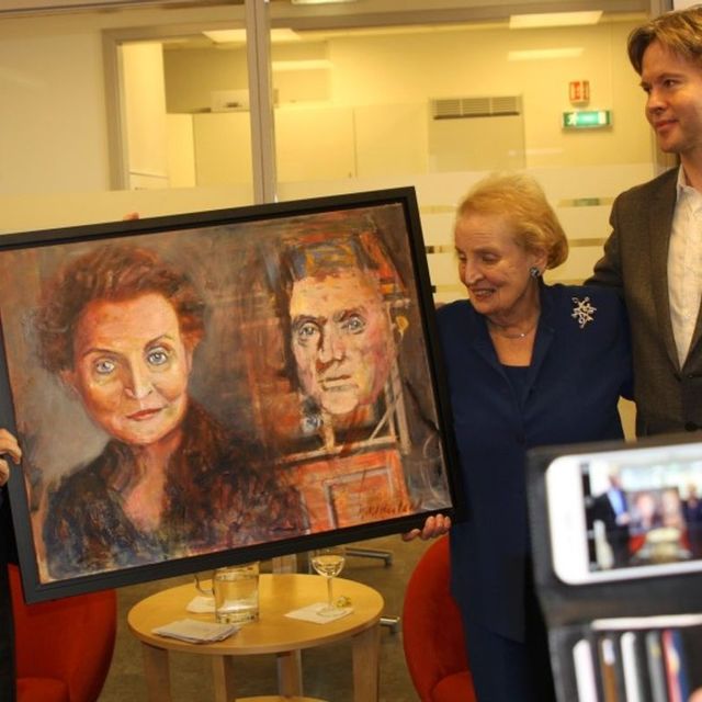 Madeleine Albright and Kjetil Haaland.