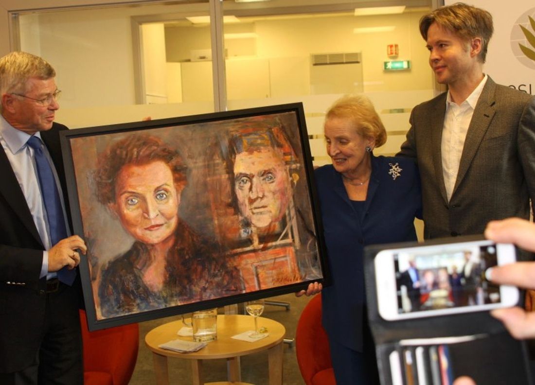 Madeleine Albright and Kjetil Haaland.